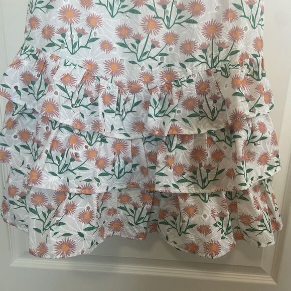 Petal And Pup Sleeveless Floral Eyelet Mini Dress Ruffle Tiered Size 12 - Picture 4 of 13